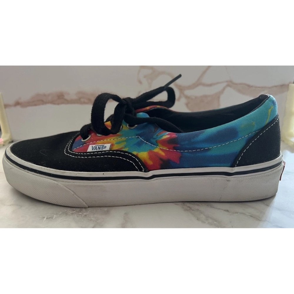 Vans Tie Dye Black Skater Low Top Sneakers Canvas Size 7.5 Women